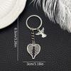 1 antique silver angel heart wings keychain - ls24 - 10.8g