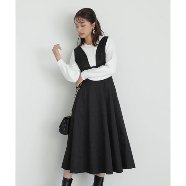 [Proportion Body Dressing] Jacquard Jumper Dress