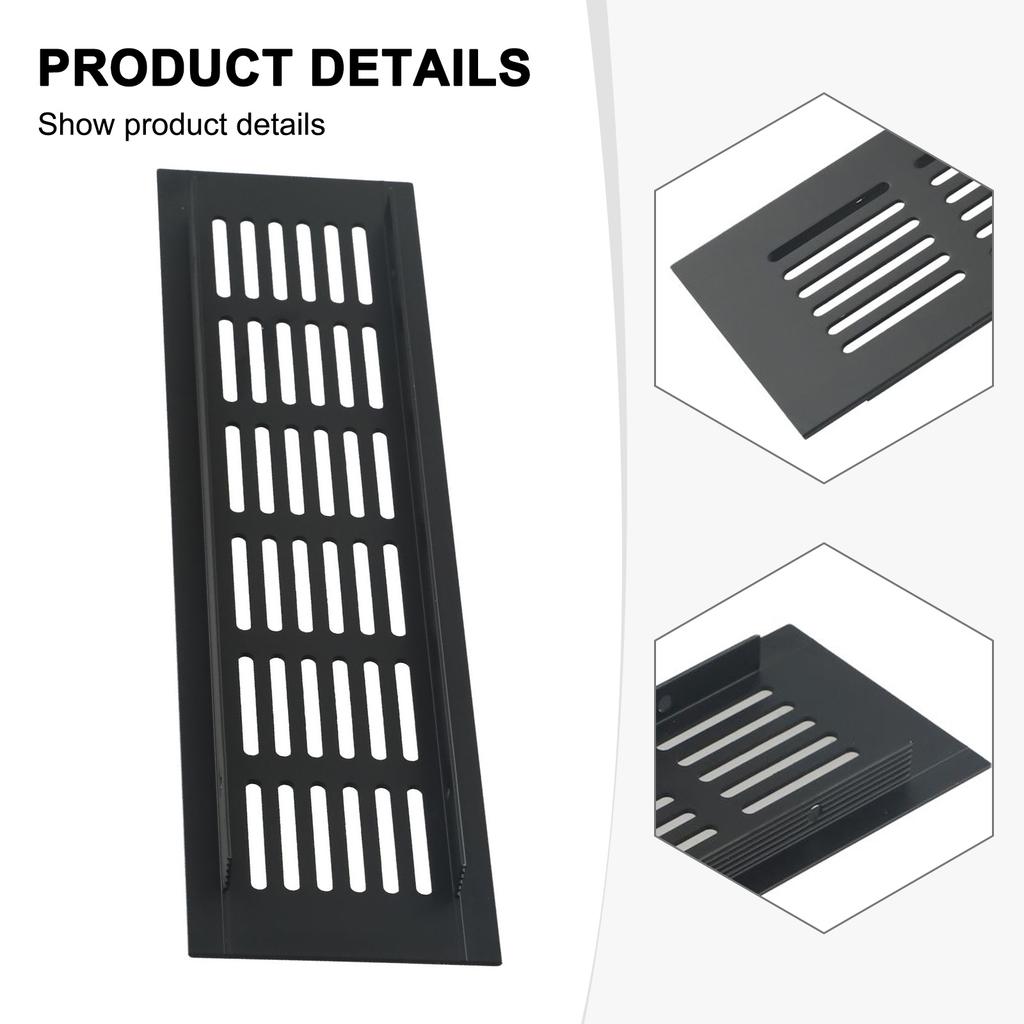 Air Vent Grille Ventilation Grille Aluminum Alloy Cabinet Black Clean Easy To Install Rectangular Shoe Cabinets
