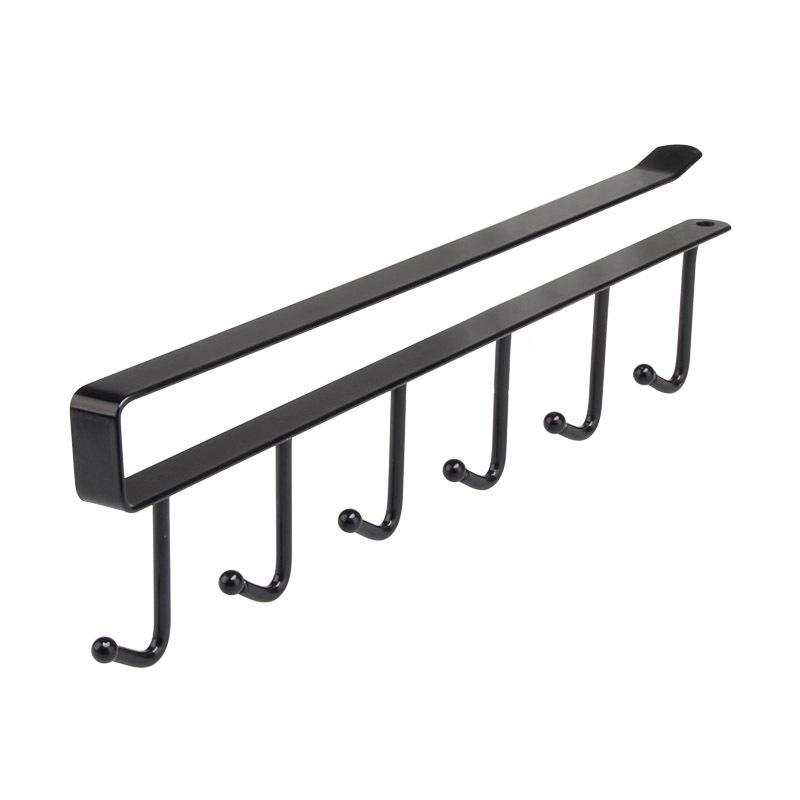 Wall-Mounted Kitchen Cabinet Storage Rack with No-Drill Hooks