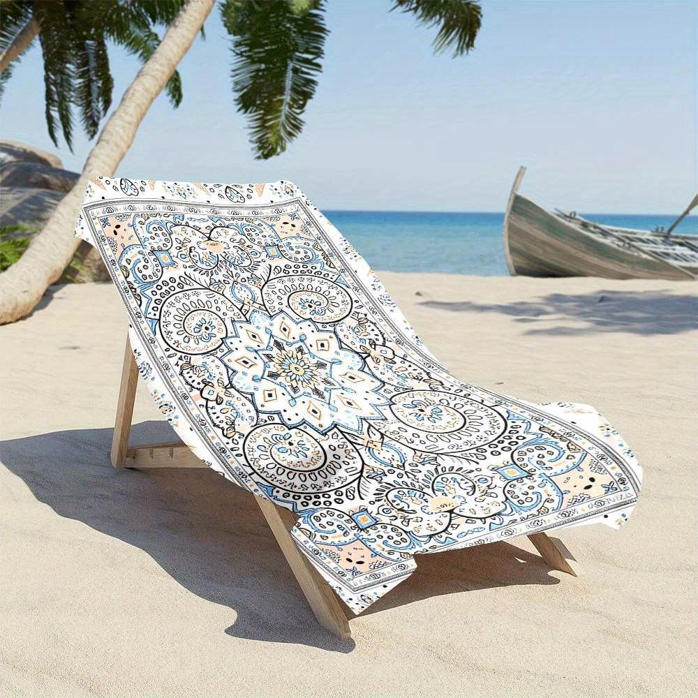 1 Stück Boho Strandtuch, Polyester Schnelltrocknendes Handtuch, Mandala Blumenmuster, Weiches Leichtes Handtuch zum Schwimmen, Surfen & Strand Tr