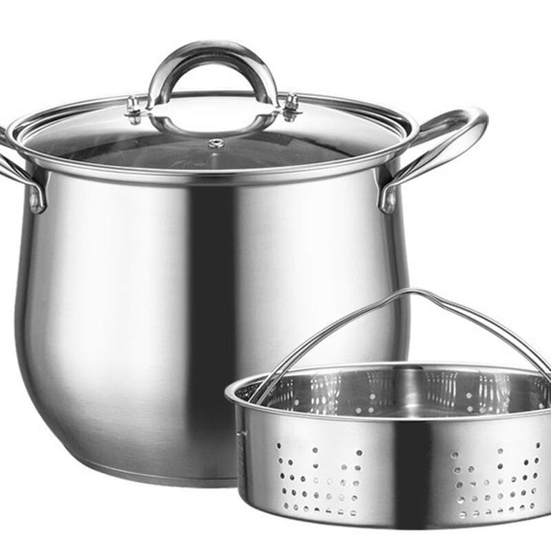 ZISIZ  Little Waist  304 Stainless Steel Stockpot with Steamer