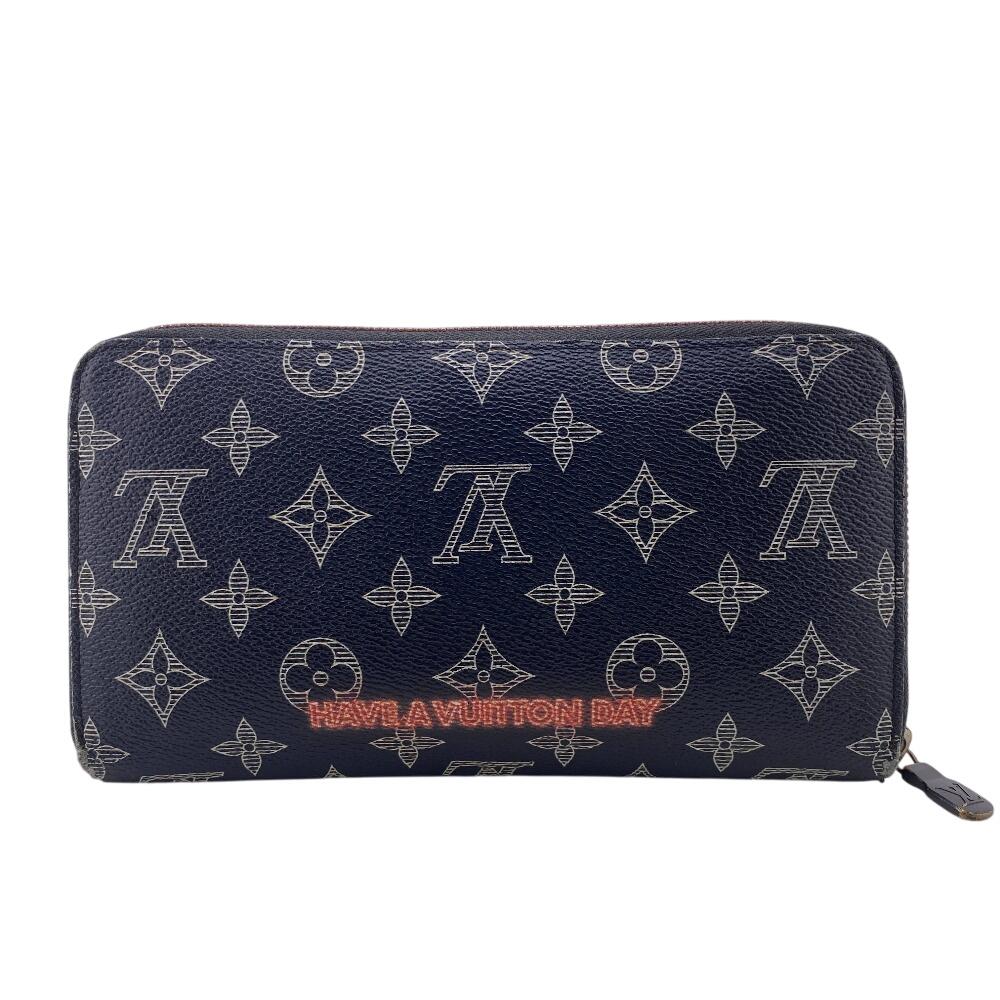 Louis Vuitton M62931 Zip Around Monogram Ink Monogram Zippy Organizer NM Purse Navy Monogram Women Used