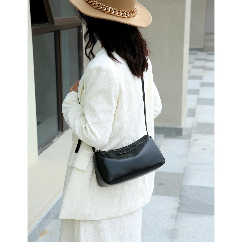 Genuine Leather Fashionable Small Square Bag Crossbody Trendy Single-shoulder Bag Large-capacity Pillow Bag