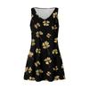 Women's Floral Print Dress, Vest, Skirt With Pockets, Beach Skirt, V-Neck Vest Skirt