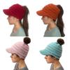 Popular, knitted ponytail hat without CC labeling duck tongue brim