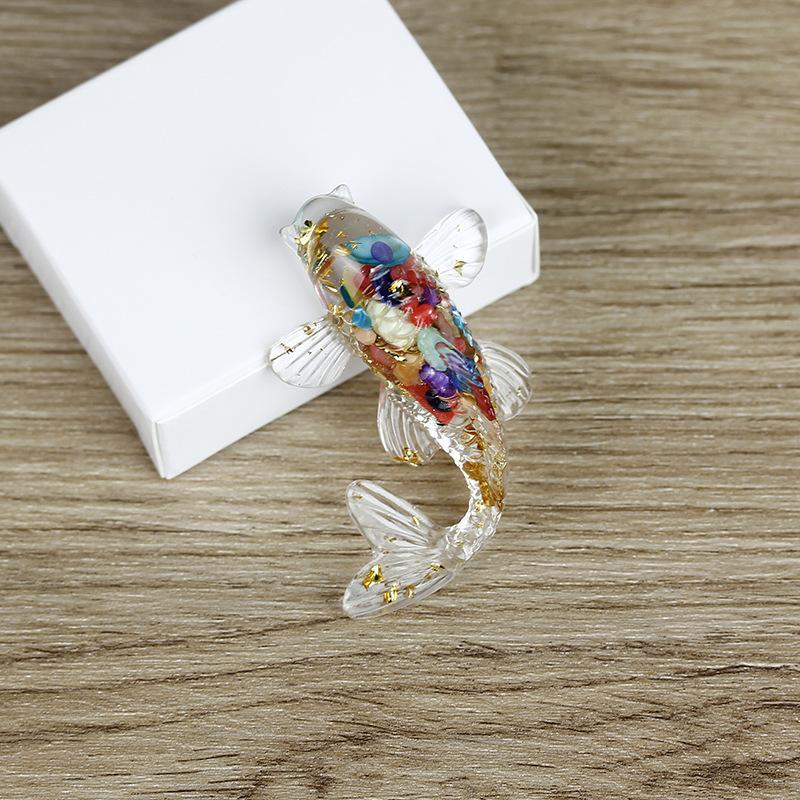 Fish Statue Natural Stone Healing Crystal Carved Animal Figurine Room Decor Reiki Mineral Gemstone Aquarium Decoration Gift