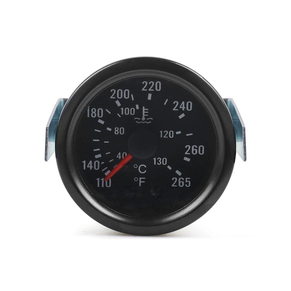 2" 52MM Mechanical 40-130℃/110-265℉ Water Temp Gauge 12V Water Temperature Gauge Yellow Light Car Meter With Sensor NPT 1/2
