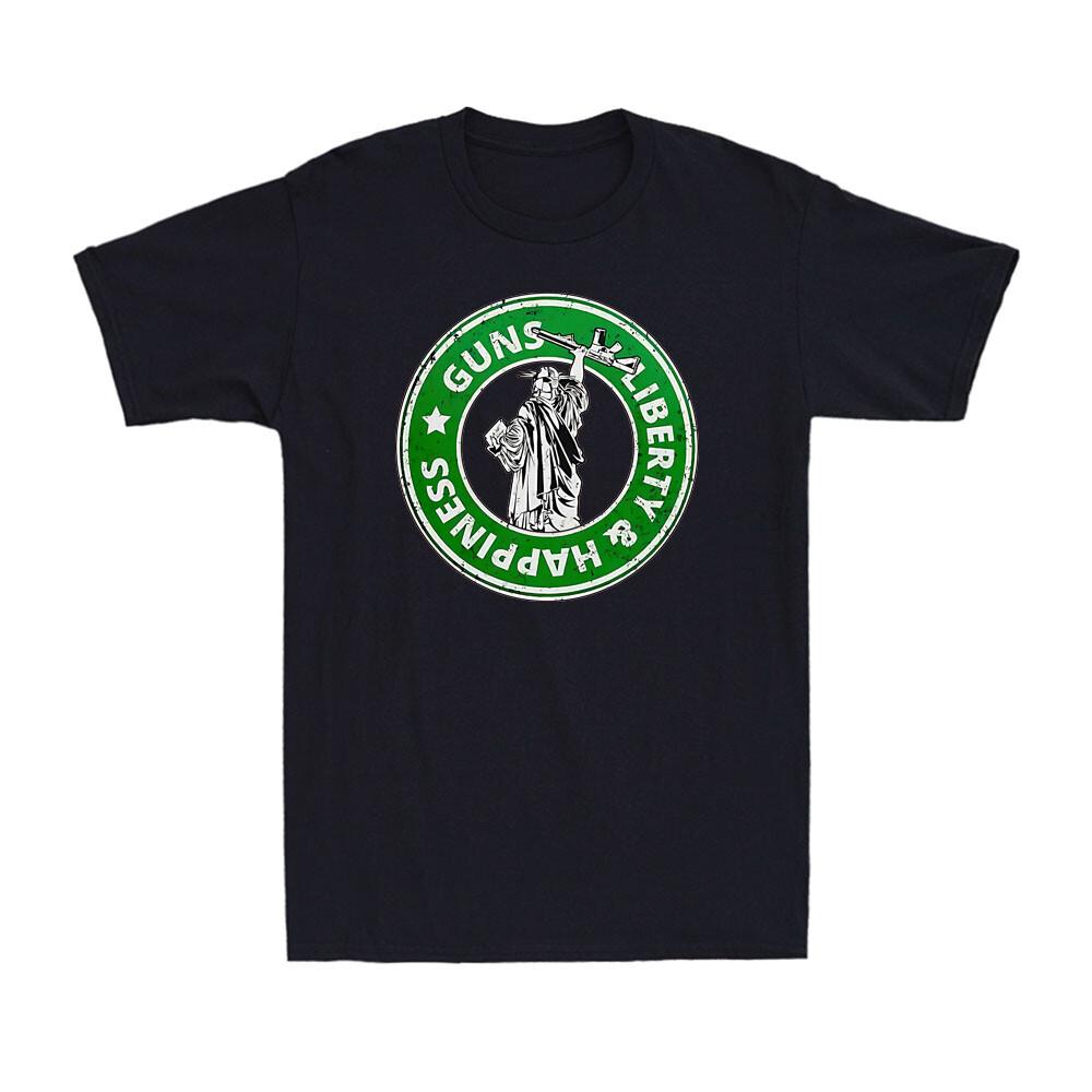 Guns Liberty And Happiness Shirt Funny Guns Quote Vintage Men s T-Shirt S разноцветный