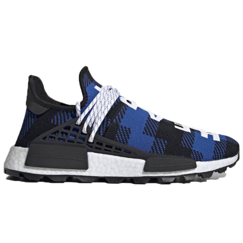 Adidas Nmd Hu Pharrell X Bbc Blue Plaid Sneakers EF7387