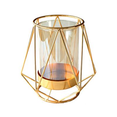 16x14cm Vas Guld Dekorativt Klart Glas Robust Blomvas För Bröllop Konstnärlig