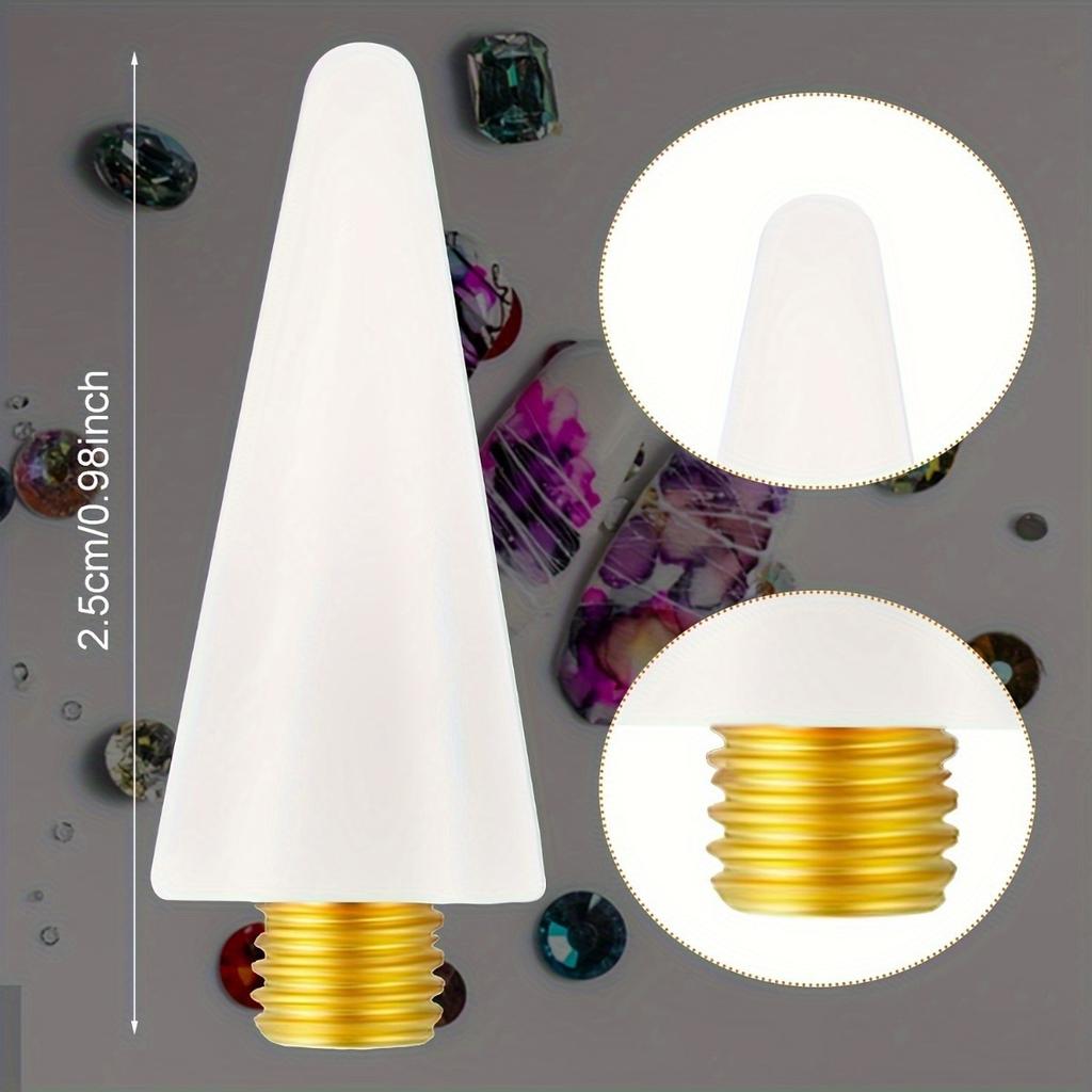 2 st Diamantmålning Verktyg Självhäftande Borrpenna Ersättningsspets, Lämplig För 5D DIY Nagelkors Penna För Att Välja Nagelsmycken, Tillbehör