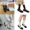 Solid Color Smooth Cute Sweet Legwear Long Winter Daily Sock for School Office