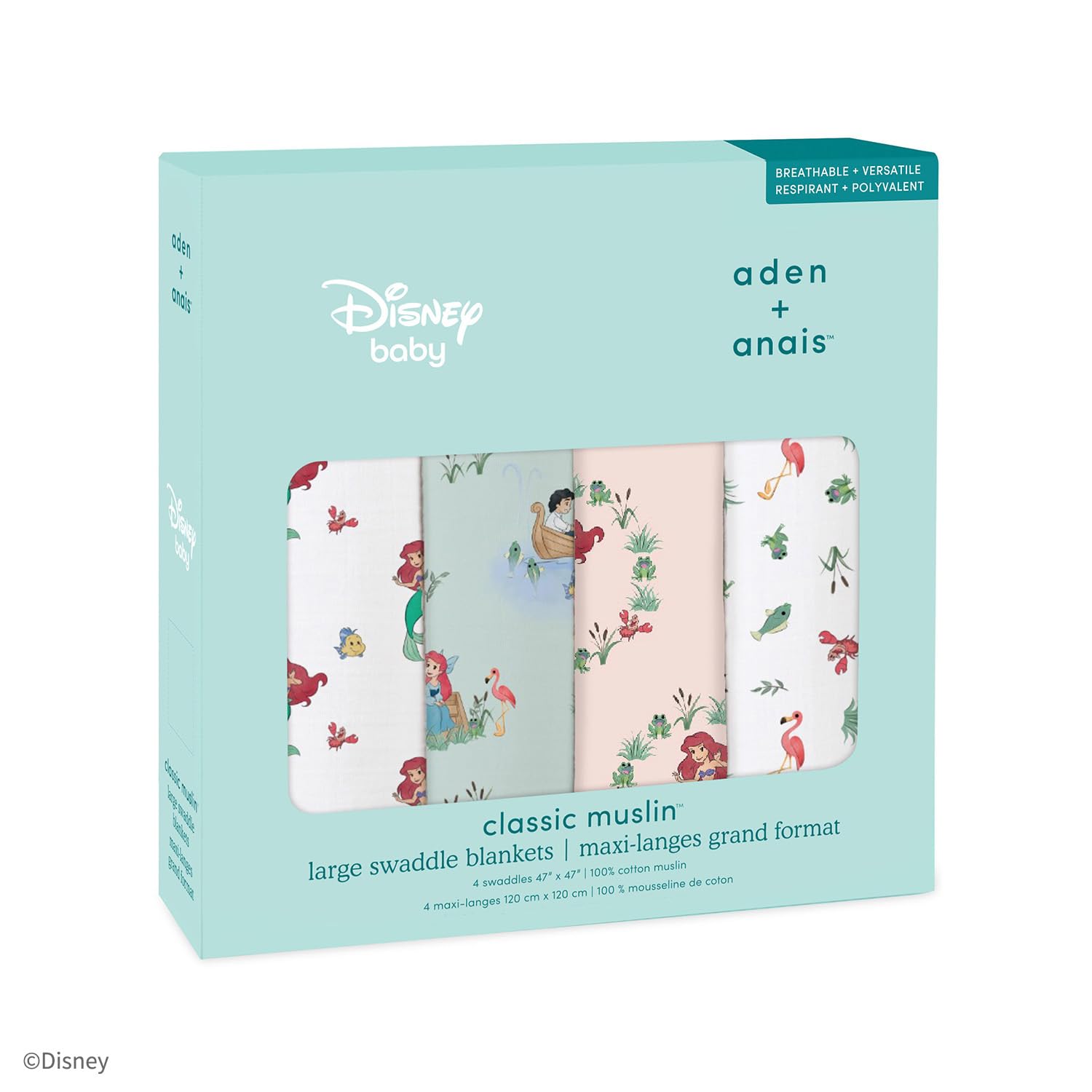 

aden anais aden and anais swaddle little mermaid once upon a story 4 pieces swaddle cotton muslin +