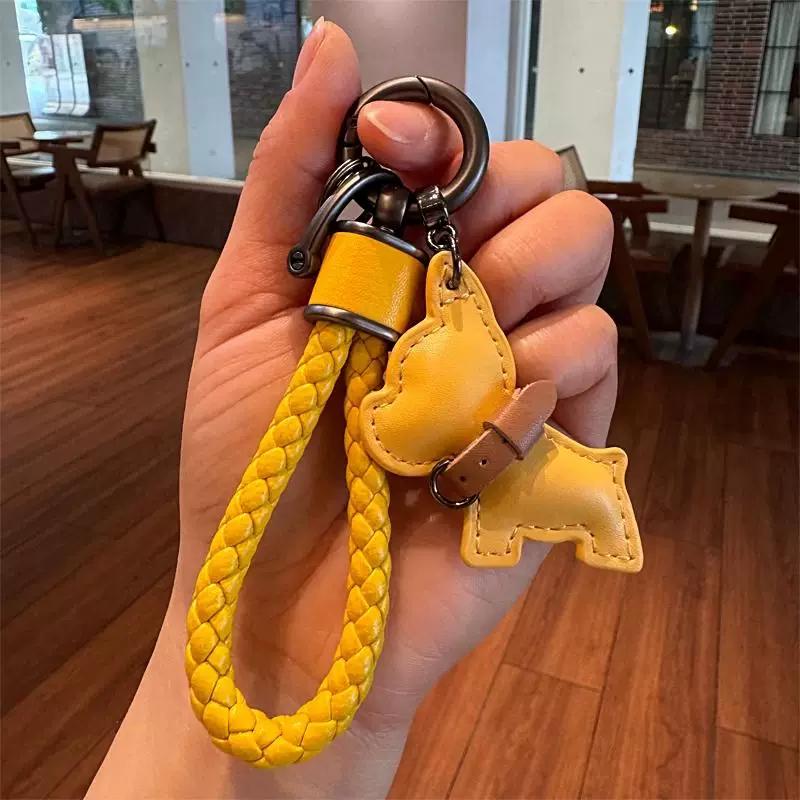 French Bulldog Puppy Handmade Car Keychain Cute Creative Bulldog Pendant Couple Gift Premium Bag Accessory