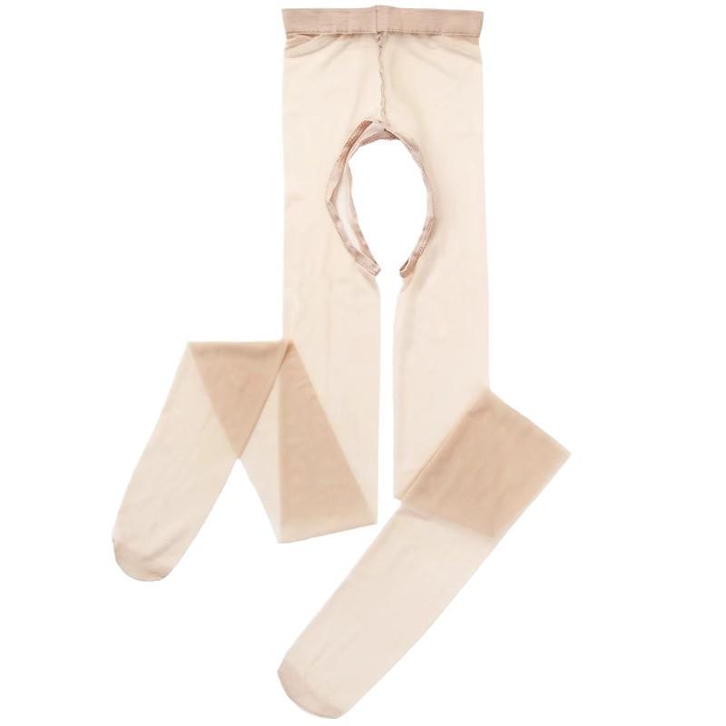 Spring/Summer Ultra-Thin Transparent Open-Crotch Stockings - Tearable & Anti-Snagging Design