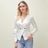 Women Fashion Solid Color Long-sleeved Sexy V-neck Shirt Lady's Casual Thin Shirt