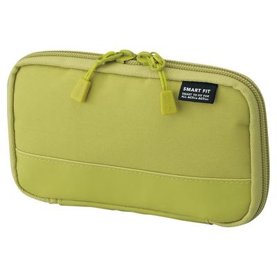 LIHIT LAB Compact Gadget & Stationery Storage Pencil Case, Yellow-Green, A7687-6