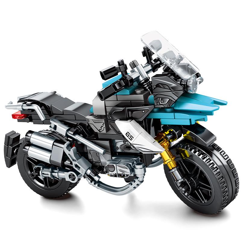 Senbao Motorcycle Building Blocks Assembly Model Toy with Display Base - Perfect Gift for Boys