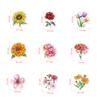 Laser Sparkle Floral Stickers Waterproof Vinyl for Phone Case Laptop Suitcase Stationery Decals Bulk Wholesale