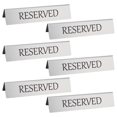 6 Stück 304 Edelstahl Reserviert Tischschilder Zeltkarten für Restaurant Bar Edelstahlfarbe 40x120x35mm