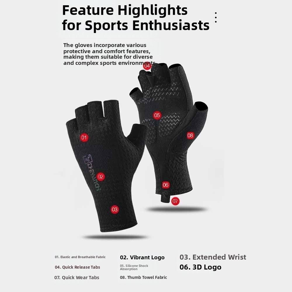 1Pair Breathable Cycling Bike Gloves Shock Absorption Bicycle Gloves Outdoor Sports
