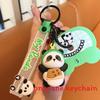 Panda Turning Fun Airplane Keychain With Resin Material For Couples And Gifts