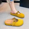 Flat-bottomed bag head women's spring lazy leisure new soft-bottomed versatile Mary slippers