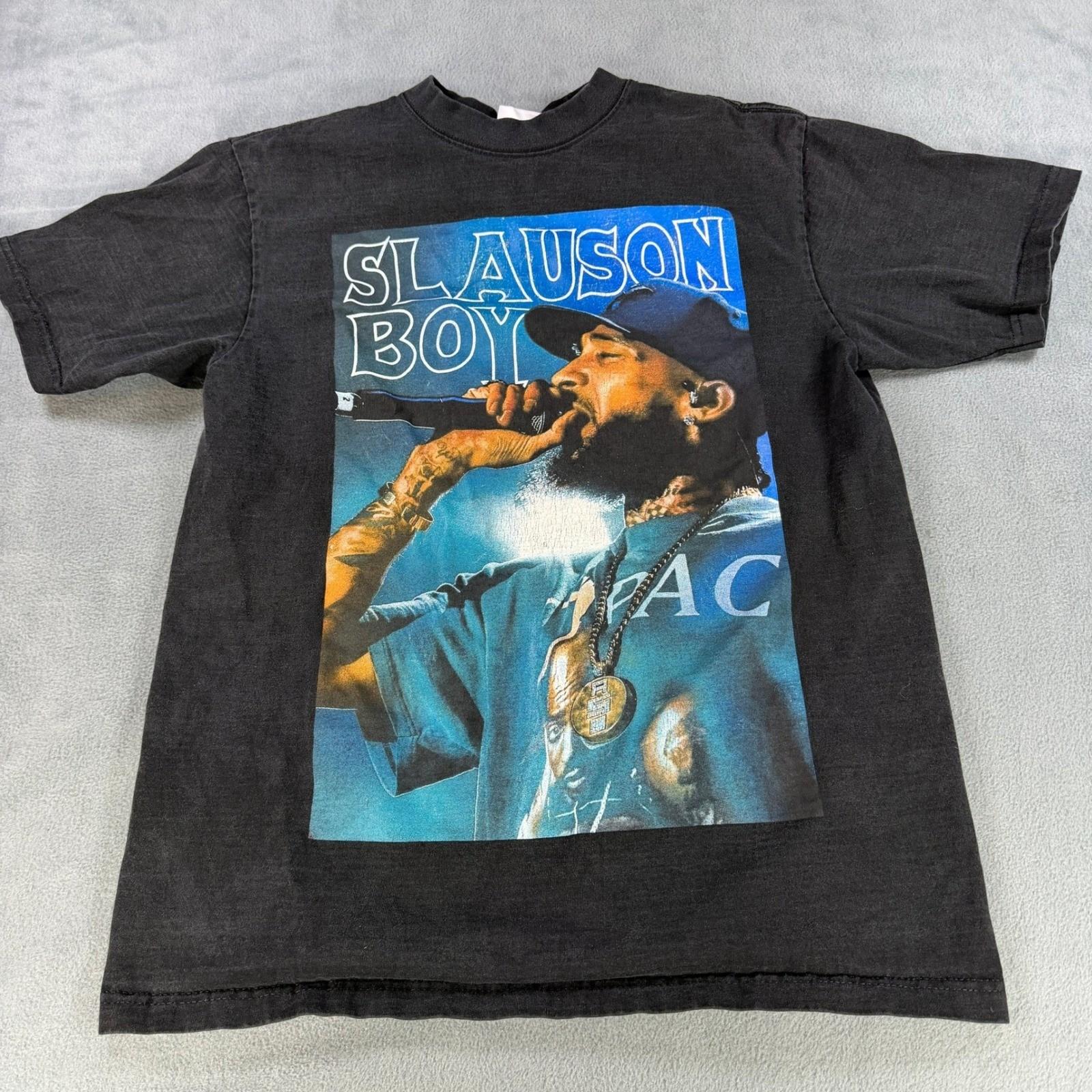 Nipsey Hussle Slauson Boy Shaka Wear Super Max Heavyweight T-Shirt Black Large Unisex T-Shirt S