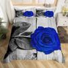 Royal Blue Roses Bedding Set Valentine's Day Flower Duvet Cover Girls Lovers Couple Comforter Cover Floral Polyester Quilt Cover