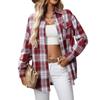 Women S Loose Fit Long Sleeve Plaid Casual Shirt