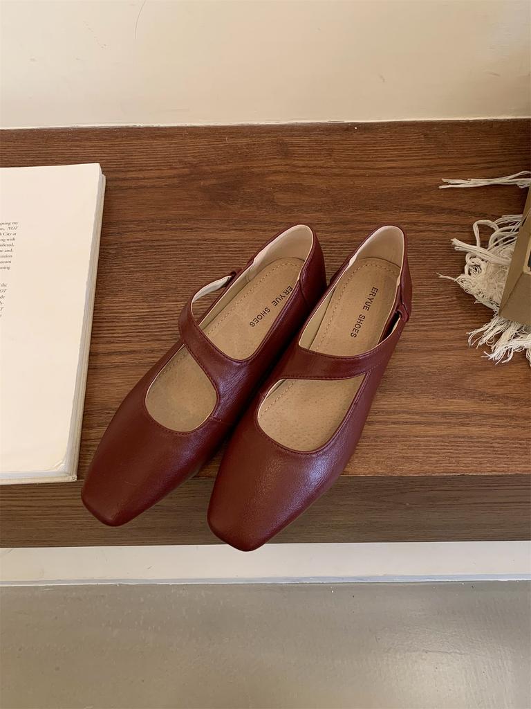 2025 New Slip-On Outdoor Casual Comfort Basic Shoes On Heel Retro Mary Jane Daily Loafers Mules Women Roman Low Heel Ballet Shoe