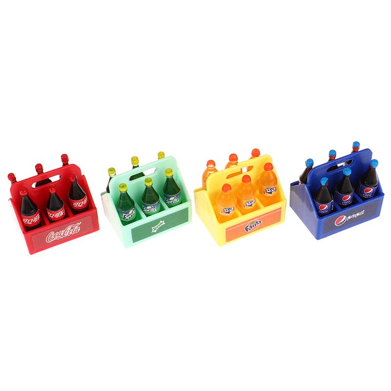 1Set Dollhouse Miniature Cola Soda Sprite Bottles Modle Kitchen Diy Accessories