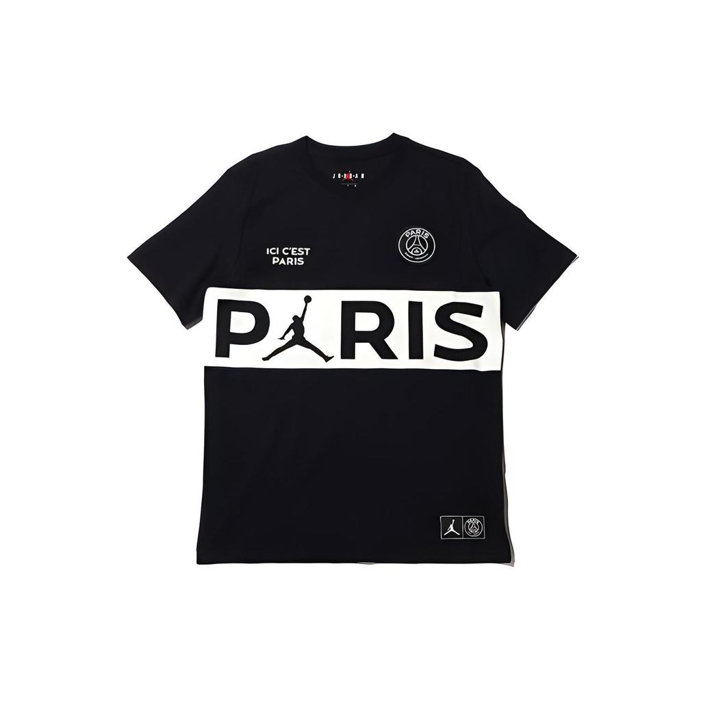 Jordan X PSG Paris Saint-Germain Short Sleeve T-Shirt Men Tops Black BQ8390-010