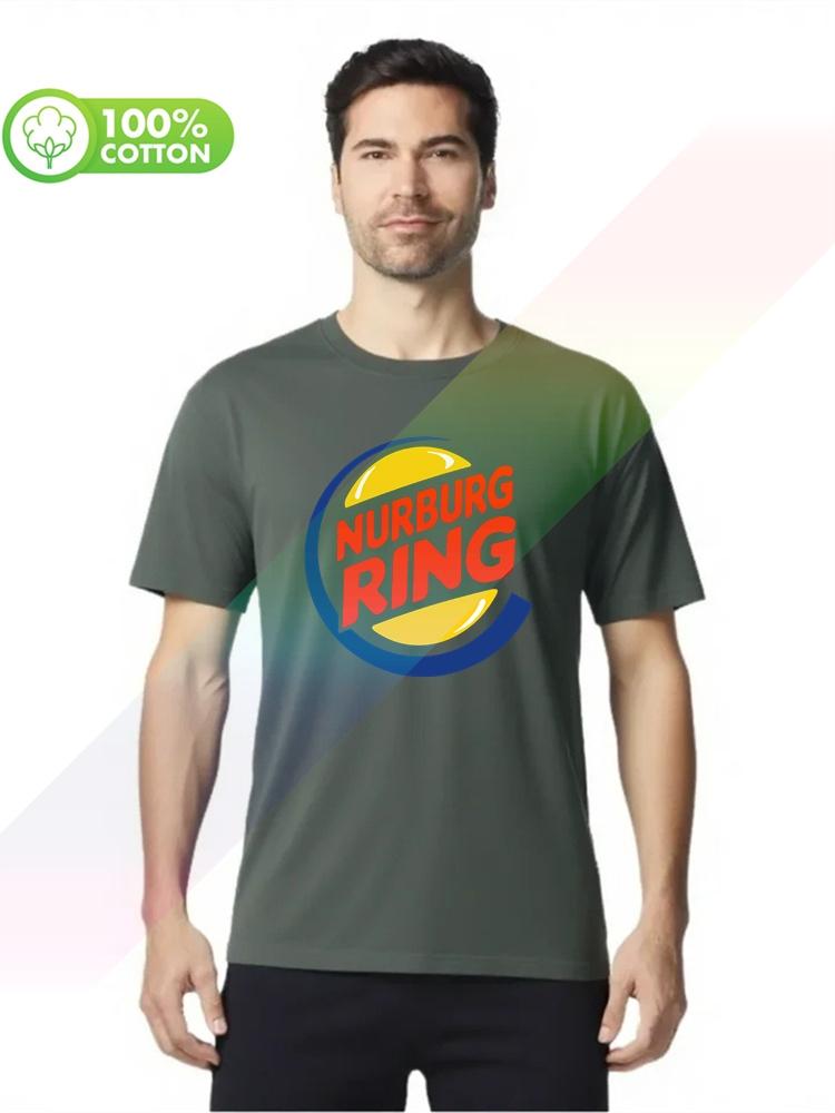 100 cotton round neck heavy weight Unisexs Tshirt Nurburgring Funny Burger King Parody Racings Track S3XL Tops Tees S