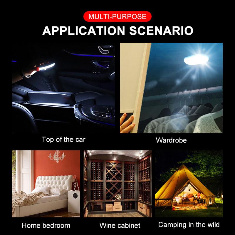 LED Touch Light Wireless Car Interior Lighting Auto Roof Ceiling Reading Lamp For Tesla Model 3 Model S Model X Y Roadster Performance