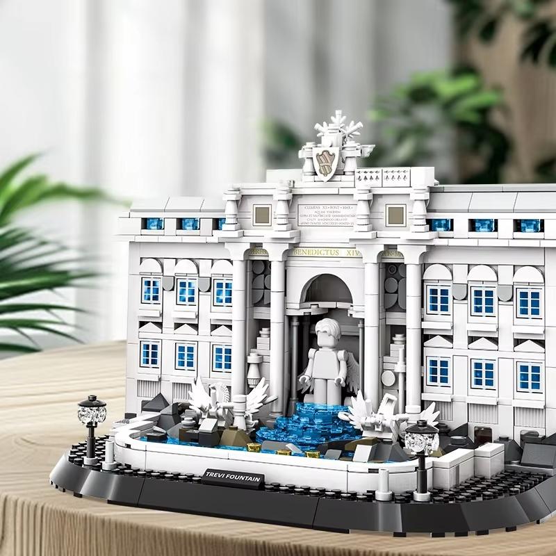 High-Quality 650Pcs High-Quality Roman High-Quality Trevi High-Quality Fountain Construction Set High-Quality Building Kit-World High-Quality