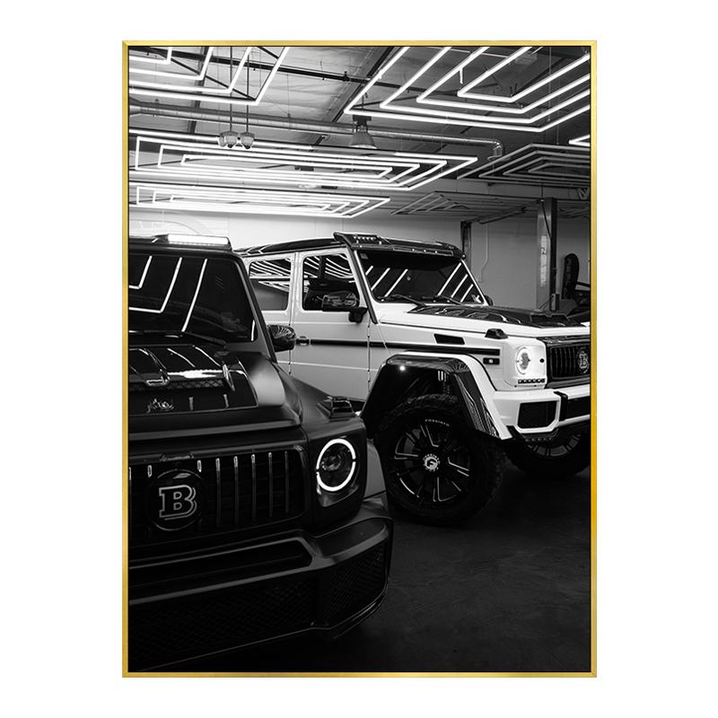 Mode Lyxbil Sexiga Kvinnor Moderna Svartvita Dekorativa Målningar Canvas Väggkonst Bilder Foton Vardagsrum Heminredning