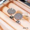 Stud Earrings for Women Children Solid  Sterling Silver Tile Cubic Zirconia Brincos Bridal Wedding Engagement Fine