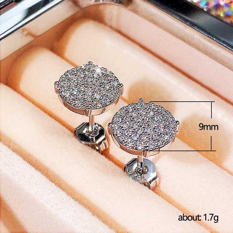 Stud Earrings for Women Children Solid  Sterling Silver Tile Cubic Zirconia Brincos Bridal Wedding Engagement Fine
