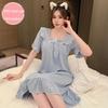 Chic Summer Nightdress for Women with Chest Pads – Loose, Medium-Long Fit, Plus Size