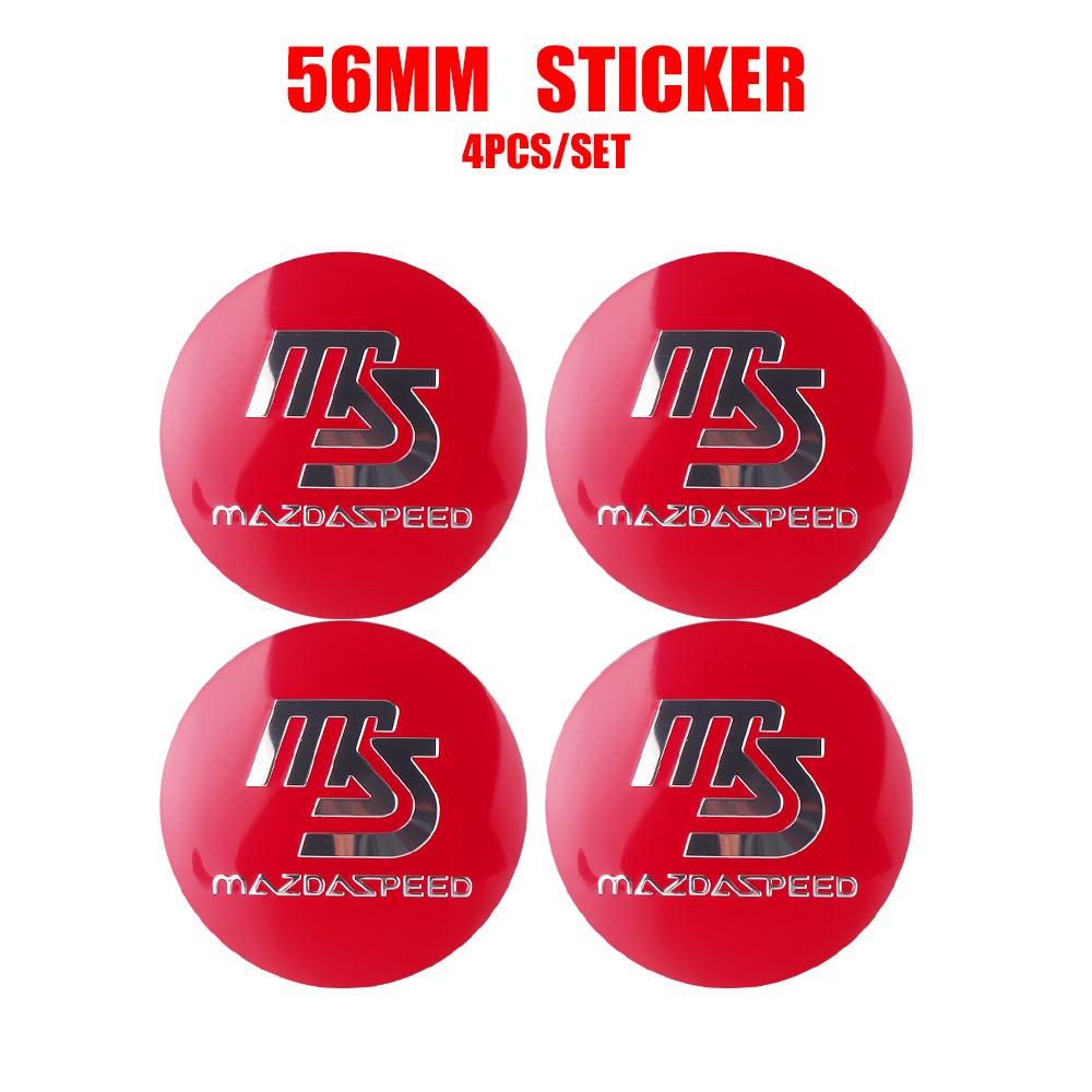 4Pcs Car Styling Tire Center Hub Cap Badge Sticker Accessories For Mazda 2 3 4 5 MS CX5 CX30 CX60 CX9 MX3 MX5 Axela Demio Atenza