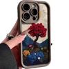 Oil Painting Mountains and Rivers Flowers iPhone17Promax Mobile Phone Case Ladder for Apple 16promax All-inclusive Tianyan