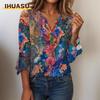 Women's Fashion Casual Long Sleeve V Neck Blouses & Shirts