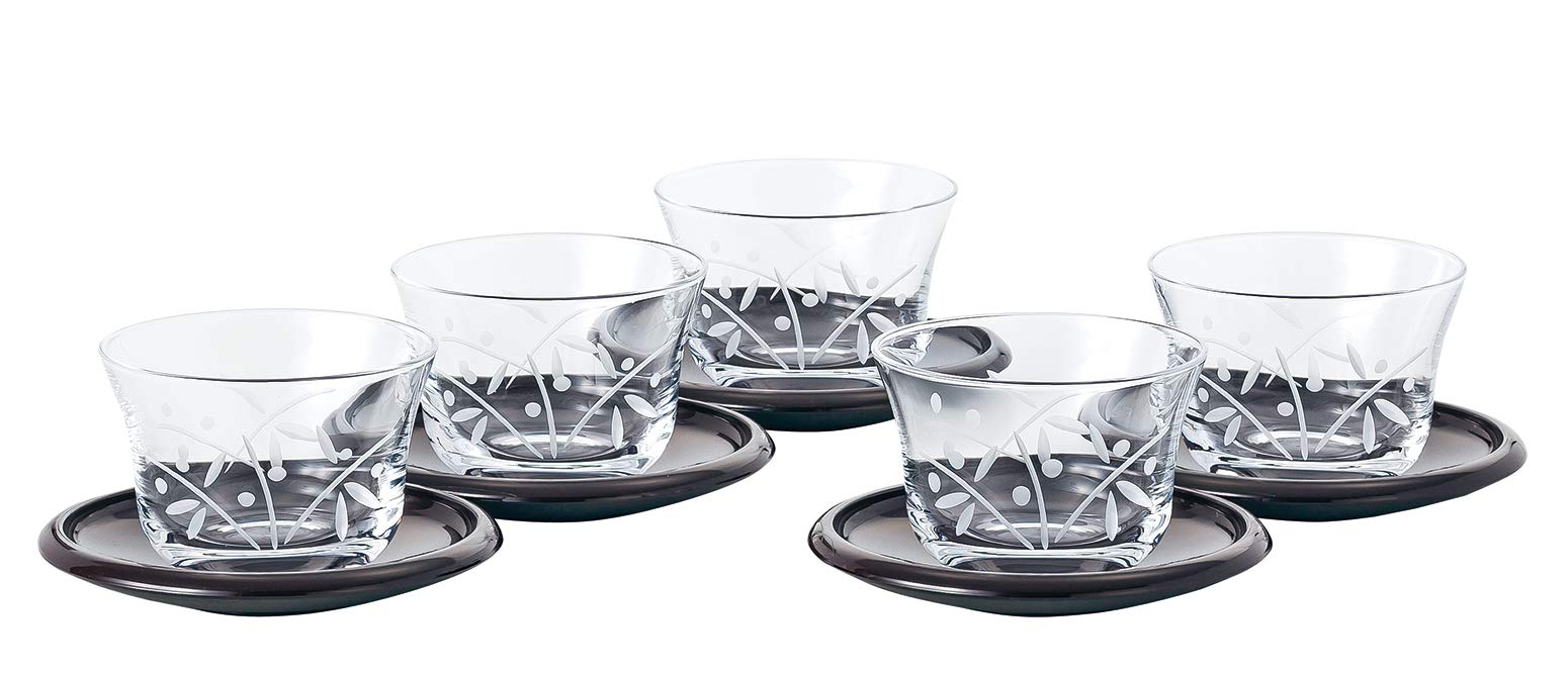 

Toyo Sasaki Glass Egoyomi Kiriko Assortment Cold Tea Set, 185ml, Made in Japan, Set of 5, Glass Cups, Perfect for Tea, Gift, G070-T246