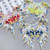 Embroidery Floral Neckline Buckle Front Ancient Hanfu Costume Fake Collar Shawl