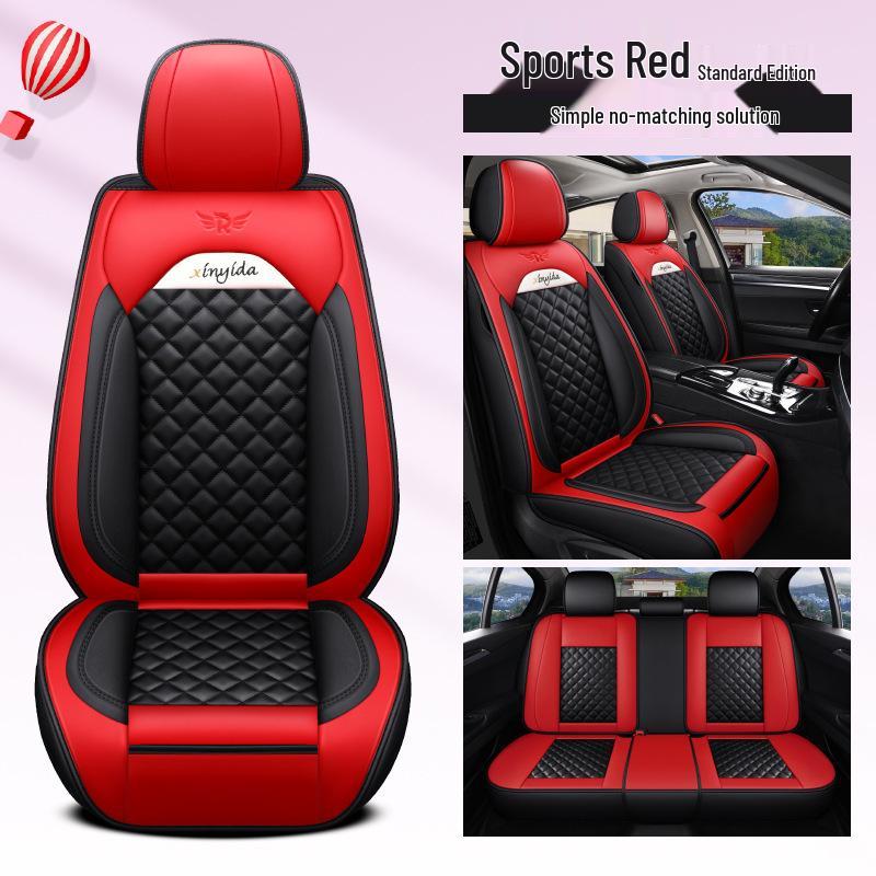 2021 Little Lucky Cow Leather Cartoon Car Seat Cushion for All Seasons - Fits Five Seats