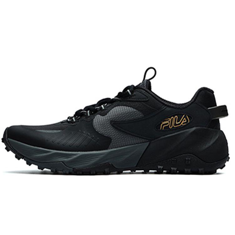FILA Heritage-FHT Low Top Round Toe Fabric Synthetic Leather TPU Training Running Shoes Men sneaker Black A12M132209FBK