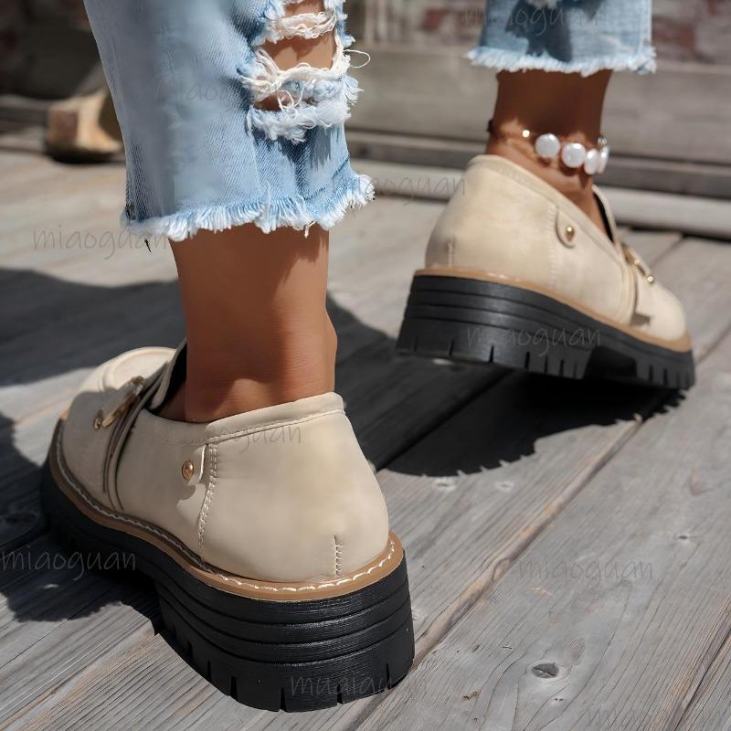 Damskie mokasyny vintage z miękkiej skóry, wsuwane, na platformie, na grubej płaskiej podeszwie, rozmiar 36-43, jesienne, swobodne, wygodne, wygodne, wygodne buty typu mule