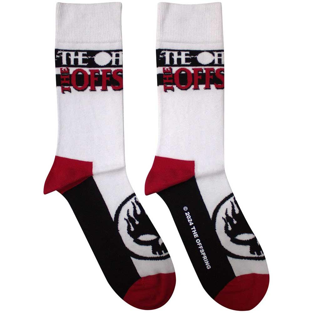 The Offspring Unisex Adult Flaming Skull Logo Socks
